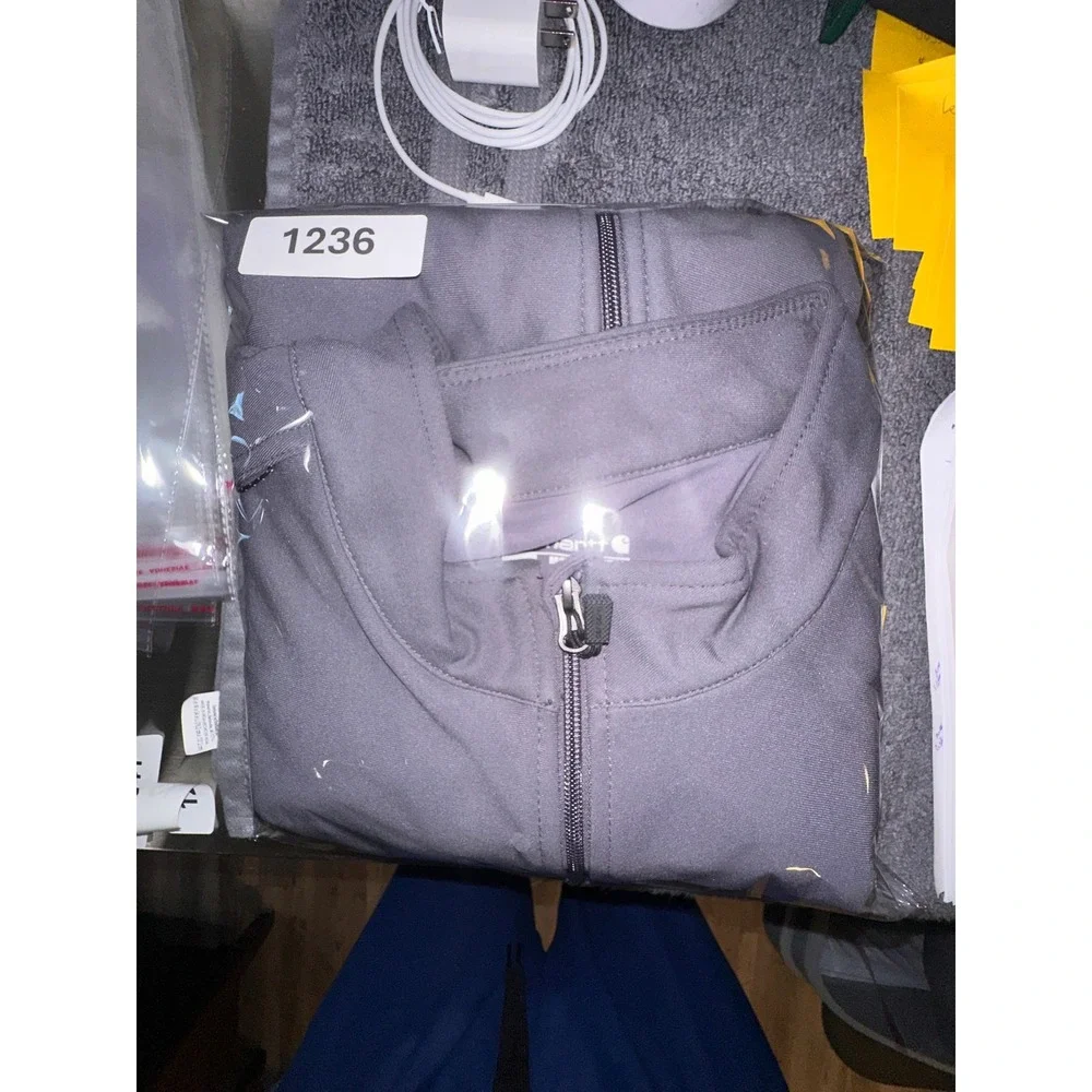 Carhartt Liberty Modern Fit Mens 2XL Pewter Gray Full Zip Scrub Vest C82023